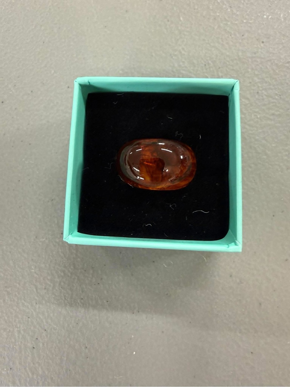 Amber Glass Dome Statement Ring - Women Jewelry